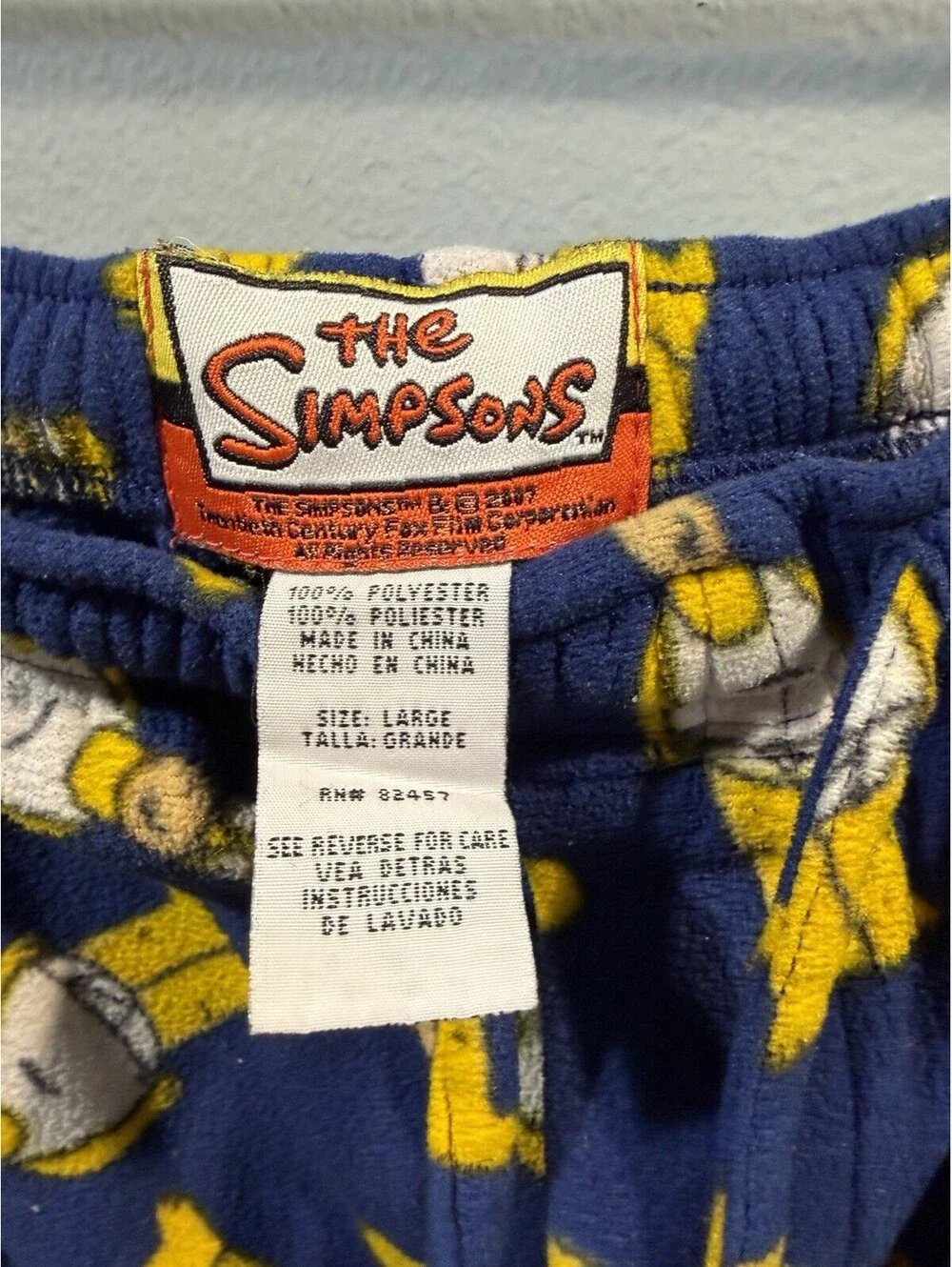 Mens The Simpsons Pajama Pants Size Large Blue Homer Print